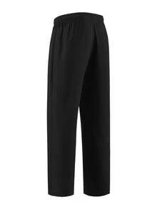 Pantalones largos para hombre de estilo deportivo al aire libre con bolsillos con cremallera, cintura con cordón, estampado, de moda y versátiles para ciclismo, senderismo, estilo novio, primavera/verano - Negro - Ver 5