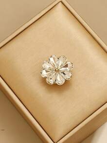 1pc Rhinestone Flower Cufflinks, Elegant Versatile Shirt Cuff Decor, Exquisite Cufflinks Collar Accessories For Women - Flowers - View 8