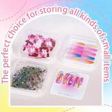 15PCS Press-On Nail Storage Set Includes 1 Organizer, 14 Nail Display Nail Instructions And Double Sided Adhesive Artificial False Nail Box Acrylic Organizer Nail - 多色 - 查看 4