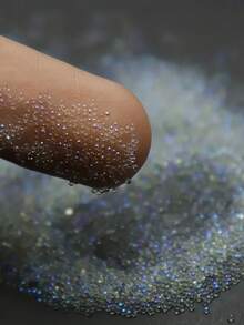 水晶小仙子玻璃 AB 色魚子醬珠 10G/袋，0.6-0.8mm 圓珠，適用於美甲藝術與水鑽，魚子醬珠美甲飾品 - 杏色 - 查看 2