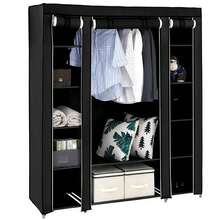 69 Inch Portable Closet Organizer Wardrobe Closet Clothes Organizer, Black Non-Woven Fabric Clothes Closet Wardrobe Storage Organizer, Easy Assembly Sturdy Durable Garment Storage For Bedroom - 1 - View 10