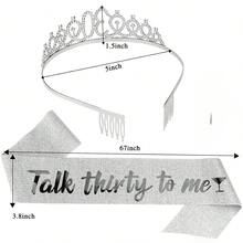 「Talk To Me About 30」肩帶與水鑽皇冠套裝－30歲生日女性禮物，生日派對用品 - 查看 4