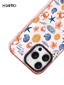 Ocean Starfish Crab Seashell Lily Flower Orange Blue Eye Planet Pattern, Transparent Anti-Drop TPU Material Phone Protective Case, Camera Bump Protection Shell, Can Be Given As Holiday Gift To Partner And Friends, Compatible With Apple XS/XS Max/XR/11/12/13/14/15/16 Pro/Pro Max/14/15 Plus/17/16 Pro Max - Multicolor - View 2