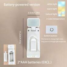 1pc White Eye-Protection Rechargeable Book Light, Portable Foldable Clip-On Reading Lamp, Adjustable Brightness, Durable, Compact Size, Ultra-Bright Stepless Dimming 3 Color Temperature Portable Clip-On Desk Lamp, Suitable For Bed Reading, Dorm Reading Light, Lightweight Clip-On Lamp, Perfect Gift For Children, Book Lovers, Classmates, Friends, Birthday, Graduation Season - Mini Folding Clip Book Lamp - View 12