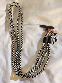1pc Crossbody Phone Lanyard With Extended Braided Chain, Cat & Fish Charm Pendant, Strap Style, Outdoor Rope - Multicolor - View 9