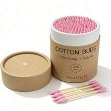 Caja de 200 bastoncillos de algodón de doble punta redonda y puntiaguda de papel de colores - Desechables para quitar maquillaje, limpiar uñas y oídos - Multicolor - Ver 11