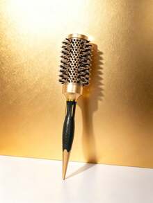 Gold Pointed Tail Aluminum Tube Ceramic Round Brush, For Styling, Volumizing And Curling; Heat-Conductive And Air-Purifying Hair Brush - Multicolor - View 12