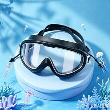 Adult Large Frame Waterproof Anti-Fog High Definition Swimming Goggles With Integrated Earplugs Silicone Swim Goggles - 彩色 - 查看 11