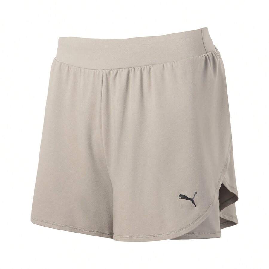 Puma Women's Loose Training Sports Shorts, Versatile Casual Athletic Shorts, Spring/Summer, 52317590 - Light Khaki - View 1