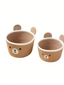 1pc/2pcs Multi-Functional Desktop Storage Basket, Suitable For Desktop Cosmetics And Miscellaneous Items, With Cute Cartoon Pattern, Home Decor, School Gift, Living Room And Bedroom Storage Organization - Multicolor - View 7