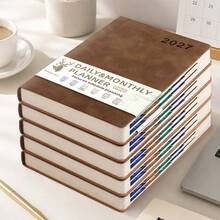 2027 Self-Discipline Planner, 320 Pages High-Quality Faux Leather Cover, Multi-Color Design Monthly & Weekly Dual Layout, Portable Compact Size, Adult Time Management & Goal Tracking, Challenge Yourself School Supplies - A5 - View 3