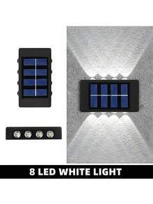 أضواء جدارية شمسية 10LED/8LED/6LED، إضاءة خارجية، تصميم صف مزدوج، إضاءة تعمل بالطاقة الشمسية LED، ديكور جداري خارجي، أبيض دافئ، لإضاءة الأجواء الزخرفية، مناسبة للحديقة الخارجية والفناء والممر والفناء والشارع والسياج والمرآب والشرفة وطاولة الطعام - متعدد الألوان - مشاهدة 20