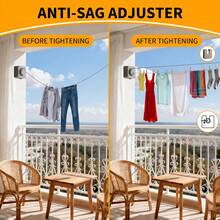 Wall-Mounted Retractable Invisible Clothesline 4.2m Drilled Installation Thickened Stainless Steel Indoor Balcony Bathroom Universal Drying Rope - View 2