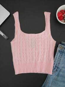 2026 Spring/Summer Women's Black Ribbed Tank Top - Casual Sweet "BABE" Embroidered Wide Strap Slim Fit Sleeveless Top Pink - Pink - View 5
