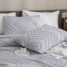 Andency - Queen Size Comforter Set For Queen Bed, Bohemian, Soft, Warm, Tufted And  Design, Neutral Tone, Aesthetic, Rustic, Beautiful, Textured, 3 Pieces, Beige/Cream - 淺灰色 - 查看 4