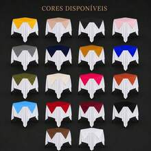 Set Of 20 White Tablecloths 1.5x1.5m + Colorful Table Runners - 鏽棕色 - 查看 4