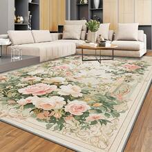 Velvet Weight 950g/M², Thickness 8.6mm, 1pc. Exquisite Floral Pattern Large Carpet, Soft And Comfortable Touch, Suitable For Bedroom Use, Machine Washable And Easy To Clean, Suitable For Indoor Use. - European-style Flowers - View 3