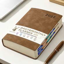 2027 Self-Discipline Planner, 320 Pages High-Quality Faux Leather Cover, Multi-Color Design Monthly & Weekly Dual Layout, Portable Compact Size, Adult Time Management & Goal Tracking, Challenge Yourself School Supplies - A5 - View 14