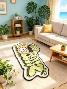1pc Funny Caterpillar Smiling Face Rug, Living Room Decor, Bedroom Decor, Home Casual Carpet, Decorative Rug, Small Rug, Carpet, Home Decor, Living Room Carpet, Living Room Small Rug, Bedroom Carpet, Living Room Home Decor, Outdoor Rug, Washable Carpet - Multicolor - View 3