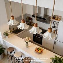 Tiworld 1pc Ceramic Material Lampshade, Frosted Lotus Shape Lampshade, Suitable For E26/E27 Screw Socket, DIY Pendant Light Lampshade, Decorative Lampshade, Lighting Fixture Accessories - White - View 7