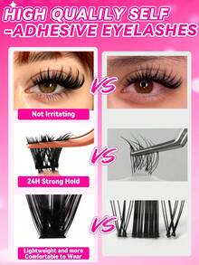 760 Piece Wet Cartoon Eyelash Extension Set, 10-16mm Pointed Cartoon Eyelashes, Portable And Easy To DIY, Suitable For Home, Travel And Multi Scene Makeup, Lashes With Spikes,Spike Lashes,Cat Eye Lashes - D - View 4