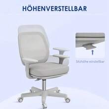 Ergonomic Office Chair With Swivel Function And Adjustable Height, 55 X 48 X 82.5-94.5 Cm, Grey Color. - Grey - View 5