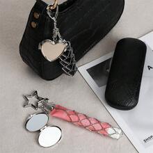 Portable Lipstick Storage Pendant With Mini Mirror, Fashionable Hanging Organizer, Portable Cosmetic Storage Accessory - Multicolor - View 3