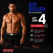 04 Cuecas Boxer em Poliamida Adulto Ajuste Perfeito no Corpo Cueca Box Masculina Valoriza Volume Conforto e Qualidade. - Multicolorido - Visão 2