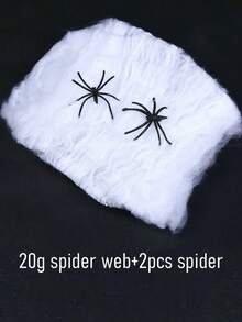 100g/20g Glowing Spider Web + Spider Decoration Set, Halloween Decor, Perfect For Home Decoration To Create Scary Atmosphere. Horror Theme Decor, Garden Decor, Haunted House, Halloween Night Light Decor | Horror Party Supplies - Multicolor - View 13