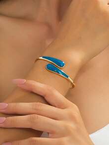 1pc Fashion Elegant Classic Colorful Dopamine Water Drop Tear-Shaped Bracelet & Ring Set, Women's Jewelry Set Suitable For Party, Banquet, Travel, Wedding, Vacation, Daily Wear, Jewelry Gift - Bracelet - View 2
