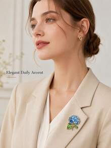 1 pezzo Spilla floreale in smalto raffinata e multi-stile, elegante spilla da donna con vari disegni floreali, accessorio per abbigliamento con estetica naturale, adatto per giacca da completo, camicia, abito, maglione, sciarpa, cappello, decorazione di borse e regalo per le vacanze - Multicolore - Visualizzare 7