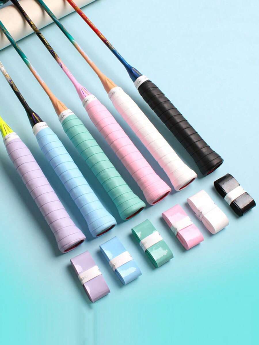 1件裝羽球拍用扁平黏性握把帶,防滑吸汗耐用匹克球拍握把帶 - 彩色 - 查看 1