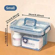 1PC Large Capacity Double-Layer Medicine Storage Box, Waterproof, Transparent Storage, Suitable For Home And Travel, Convenient For Access And Viewing - Multicolor - View 10