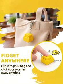 1/2/3 piezas Mini llavero de queso con teclado, botón antiestrés, tecla de queso, clicker fidget, colgante de llavero de teclado, regalos para fiestas - multicolor - Ver 8