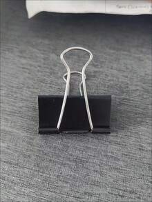 60mm/75mm/100mm Thickened Large/Extra Large Black Long Tail Clips, Swallowtail Clips, Iron Clips, Super Large Long Tail Clips, Large Aperture File Binding Clips, Large Clips, Fixed Clips, Iron Clips, Office Stationery, Extra Large Fixed Clips, Folder Clips, Document Clips, - Extra Large Black Iron Clamp - View 7