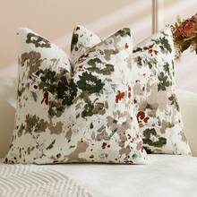 1 Stück/2 Stücke Vintage Pflanzen- & Blumenmuster Kissenbezug, modischer Retro bequemer Jacquard Chenille + Kunst-Kaschmir dekorativer Kissenbezug, geeignet für Heimdekoration, Sofa, Bett, Schlafzimmer, Geschenk, Feiertagsdekoration, alle Jahreszeiten - Grün - Übersicht 14