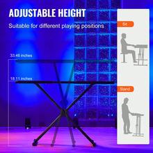 DJ Table Stand, (32"-43") X 18" Portable DJ Laptop And Controller Stand, Lightweight DJ Desk DJ Booth Adjustable Height DJ Stand, Foldable Double-X Keyboard Stand & Tabletop, Audio Mixer Stand - Black - View 5