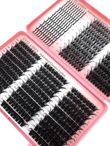 570片大容量仙女睫毛書單簇貂毛假睫毛,0.07mm D捲度,纖細濃密蓬鬆,混長8-18mm,自然柔軟睫毛接種,適合任何風格,可重複使用 - D - 查看 6