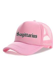 Rosa Mesh Trucker Cap mit Buchstaben-Logo, atmungsaktive Sommerkappe für Frauen, verstellbare Baseballkappe mit Sonnenschutz, Streetwear-Accessoire für Outdoor - Pink - Übersicht 19