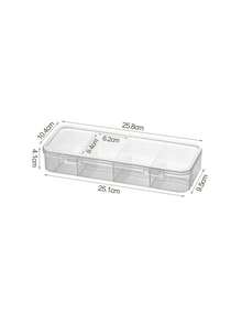 4-Compartment Storage Box, Snap-Lock Transparent PP Material, Multi-Functional Storage Box With Lid, Suitable For Poker Cards, Learning Stationery, Erasers, Creative Tools Storage, Portable Divided Organizer Box, Suitable For Office Desk, Living Room, Drawer, Bedroom And Other Scenarios Organization And Storage Tools, Crafts, Cards, Card Games, Plastic Storage Box, Compact Storage Box, Minimalist Storage, Lightweight Storage - Multicolor - View 9