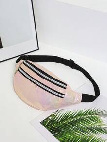 Bolso de cintura con doble cremallera para mujer, funda para teléfono estilo callejero, bolso deportivo ligero cruzado para el pecho - A - Ver 8