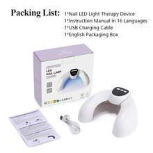 Hailicare 雙波段智能伸縮美甲燈,22顆LED燈珠,便攜式定時器,700mAh電池,Type-C充電,理想的節日禮物 - 查看 12