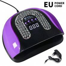 UV LED 凝膠美甲燈套組，鑲鑽便攜手柄美甲烘乾燈，附 LCD 螢幕、自動感應與 4 種定時模式，可拆卸底座快速固化美甲燈，適用手指甲與腳趾甲美甲，沙龍家用 DIY 美甲工具 - 紫色 - 查看 10