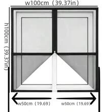 Zipper Window Mosquito Net, Self-Adhesive Hook And Loop Fine Mesh Insect And Fly Screen, Tool-Free Installation Customizable Cut-To-Size Window Screen, Durable Mosquito Netting, Suitable For Bedroom, Kitchen, Living Room, Home - A33 - View 3