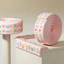 Baby Anti-Collision Strip, Table Corner Protector, 2 Meters Long, Cartoon Design, Furniture Corner Protection Sticker, Anti-Collision Product - Pink 1roll - View 6