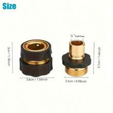 3/4" American GHT Faucet Quick Connector, 6-Thread Aluminum Alloy Water Pipe Adapter, American Faucet To Garden Hose Quick Adapter For Car Washing And Watering - A - View 5
