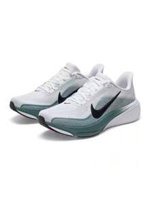 Nike Men's Air Zoom Pegasus 42 Lightweight Cushioned Road Running Shoes - Black and White/green - View 1
