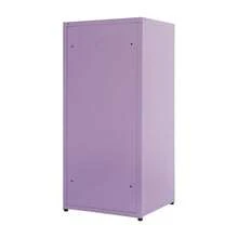 Armario de almacenamiento de 3 niveles, armario de almacenamiento con estantes regulables en altura, armario de almacenamiento metálico con una puerta. - Morado - Ver 10