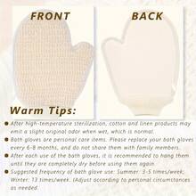 2-In-1 Linen Frosted Bath Mitt, Towel Glove, Double-Sided Exfoliating Mitt, Suitable For SPA Massage And Body Exfoliation, Body Scrub, Bath Accessories, Exfoliating Gloves - View 6