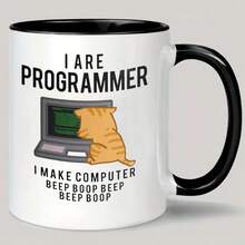 I AM A PROGRAMMER Ceramic Coffee Mug - Reusable, Insulated, Hand Wash Only - Perfect For Coffee Lovers, Men And Women - Image 1 Pcs - View 1